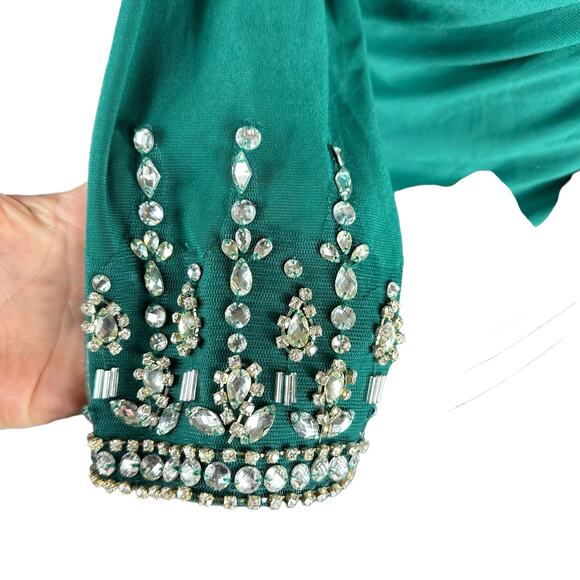 Mac Duggal Teal Off-Shoulder Maxi Dress - Picture 6 of 8